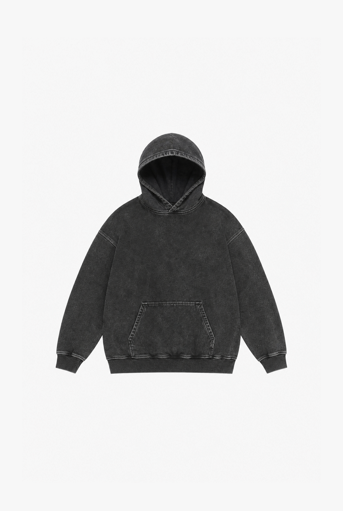 Black oversized acid wash hoodie by Sulta Studios