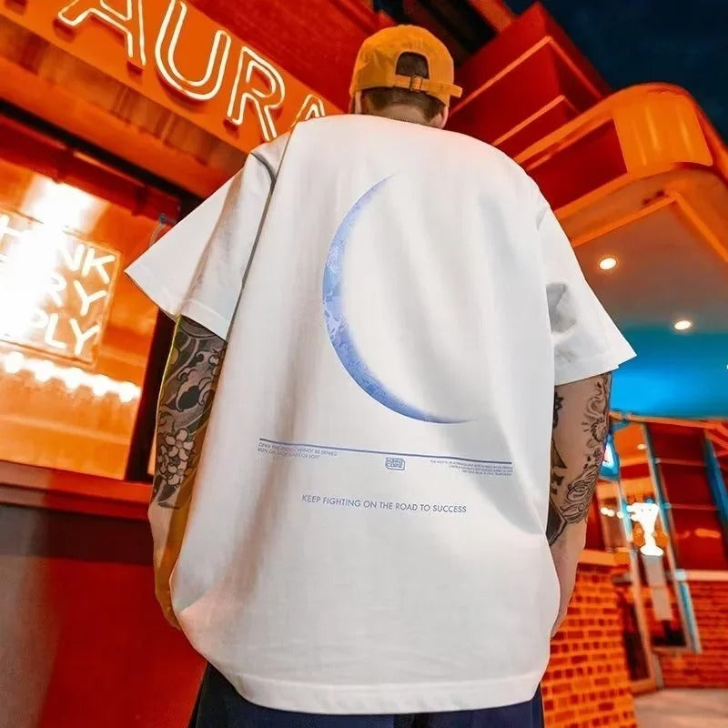 Half Moon Tee — men's graphic oversized t-shirts by Blnka Kollective