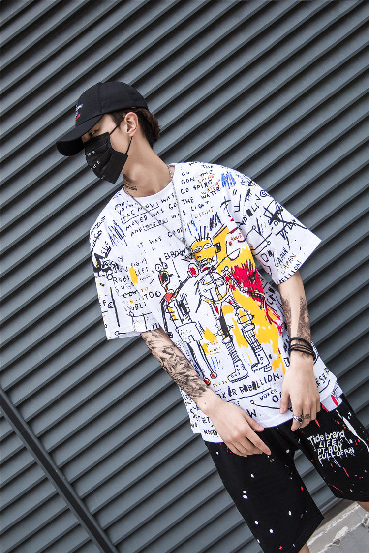 Graffiti Tee — men's graphic white t-shirts by Blnka Kollective