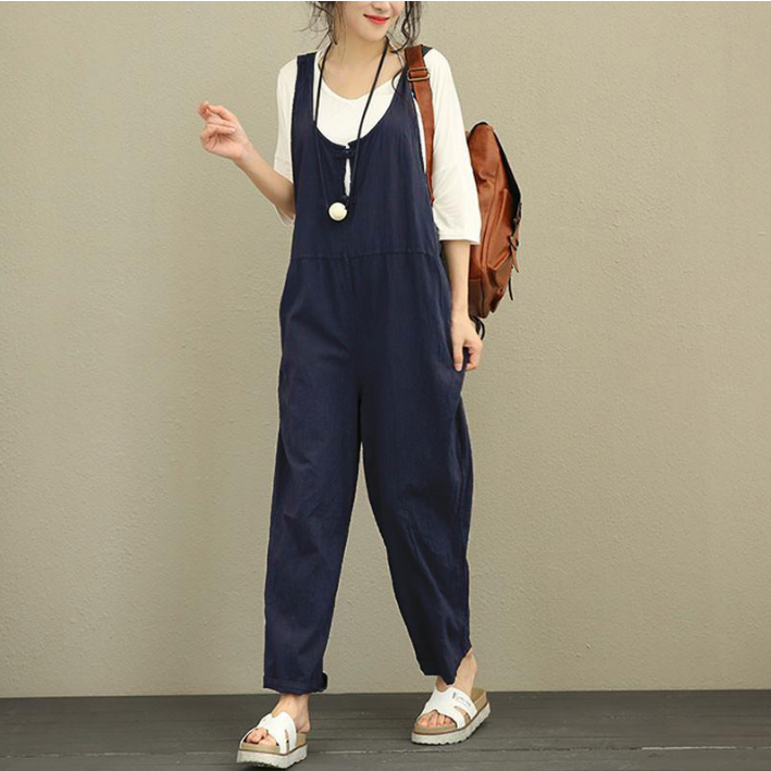 Studio Dungarees — women's black navy bottoms by Blnka Kollective