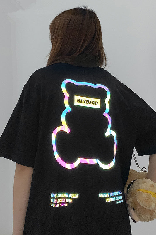Colorful Reflective Oversized Tee — black graphic t-shirts by Blnka Kollective