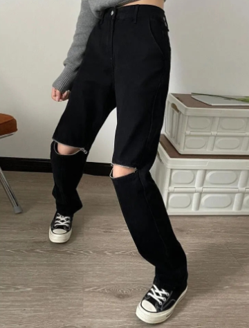 Wide Leg Zip Denim — zipper jeans by Blnka Kollective
