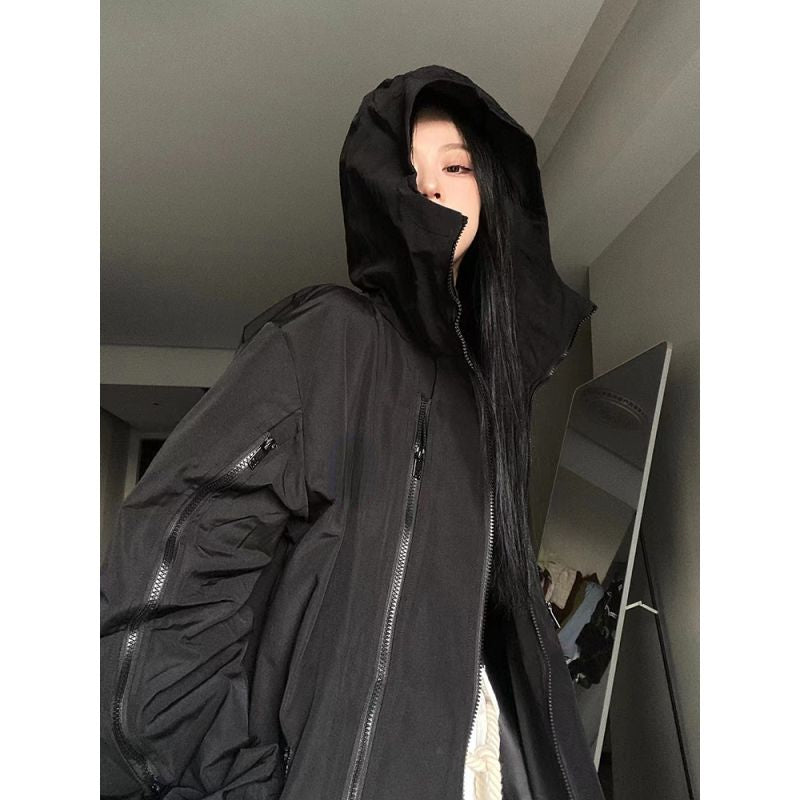 Harajuku Windbreaker — women's black outerwear by Blnka Kollective