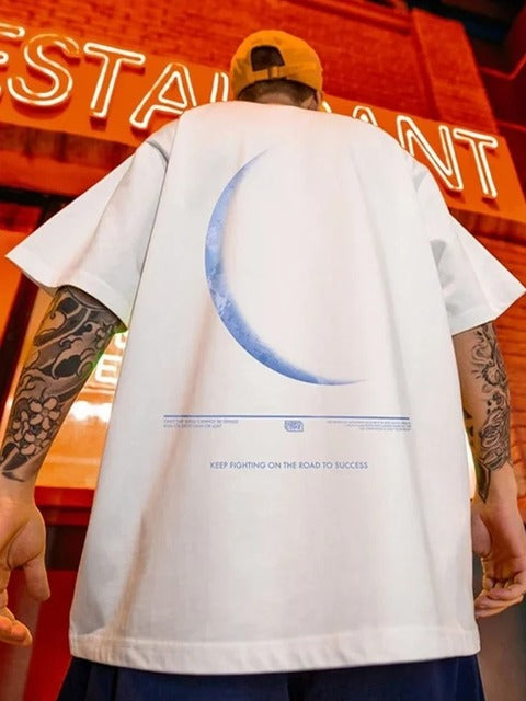 Half Moon Tee — men's graphic oversized t-shirts by Blnka Kollective