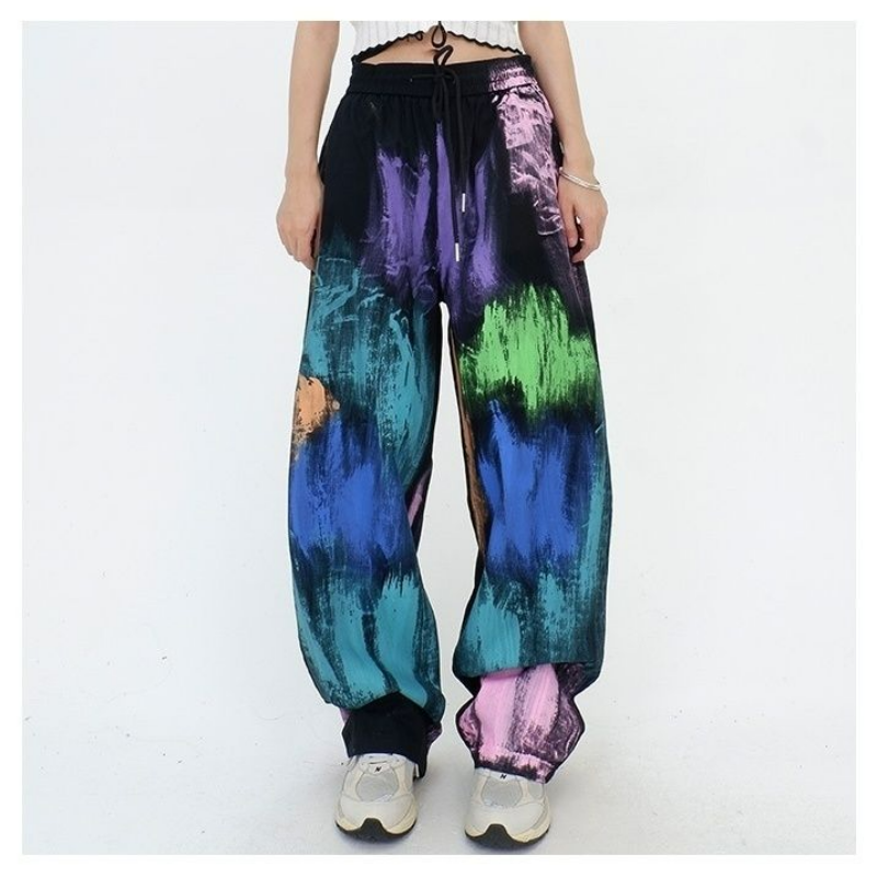 Graffiti Wide Pants — women's y2k bottoms by Blnka Kollective