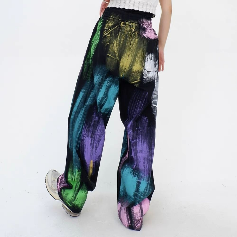 Graffiti Wide Pants — women's y2k bottoms by Blnka Kollective