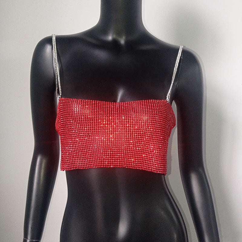 Metallic Rhinestone Cami — women's black gold t-shirts by Blnka Kollective
