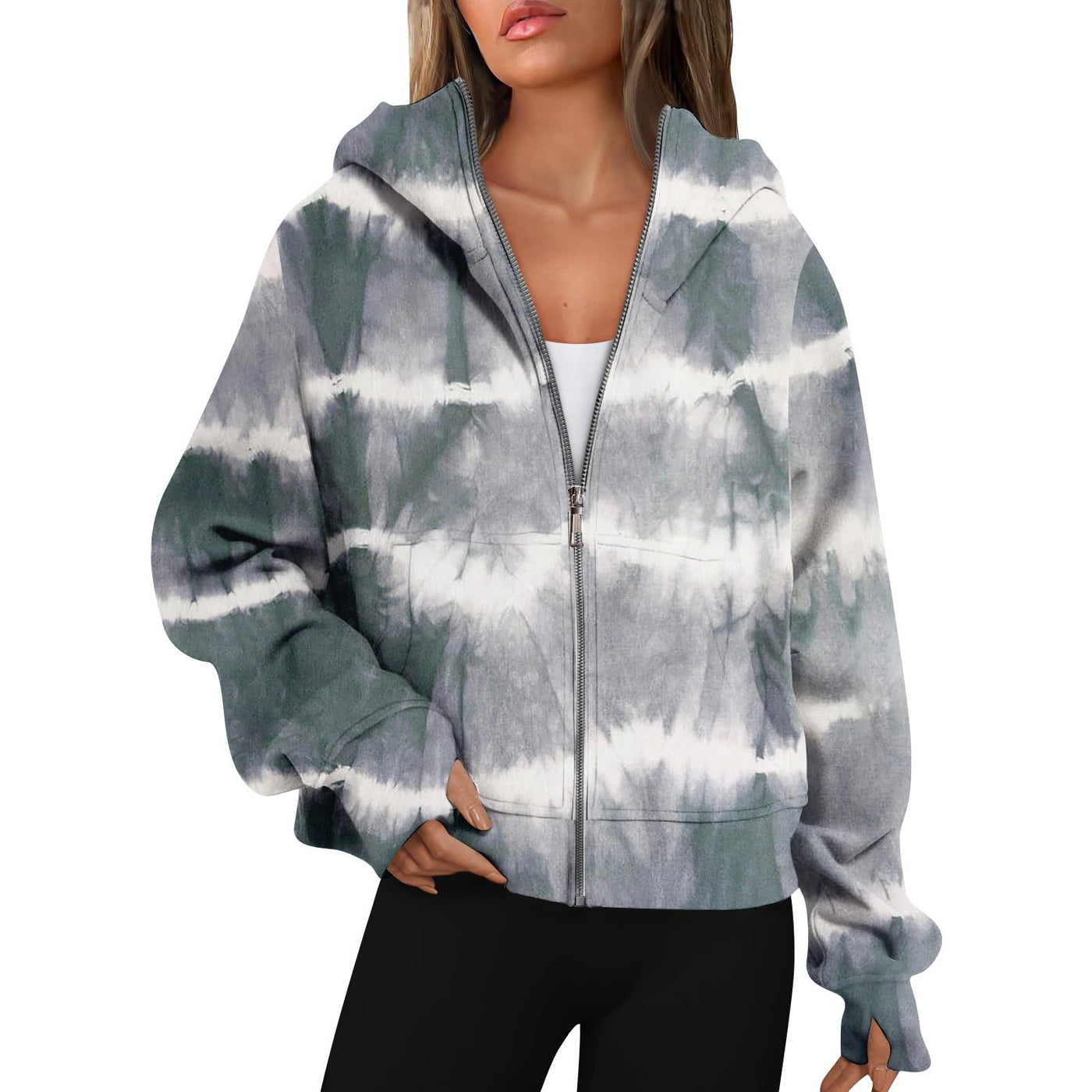 Lightweight Zip Hoodie — women's light grey hoodies & sweatshirts by Blnka Kollective