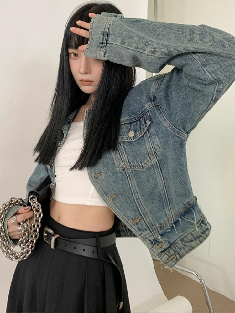 British Crop Jacket — women's blue cropped outerwear by Blnka Kollective