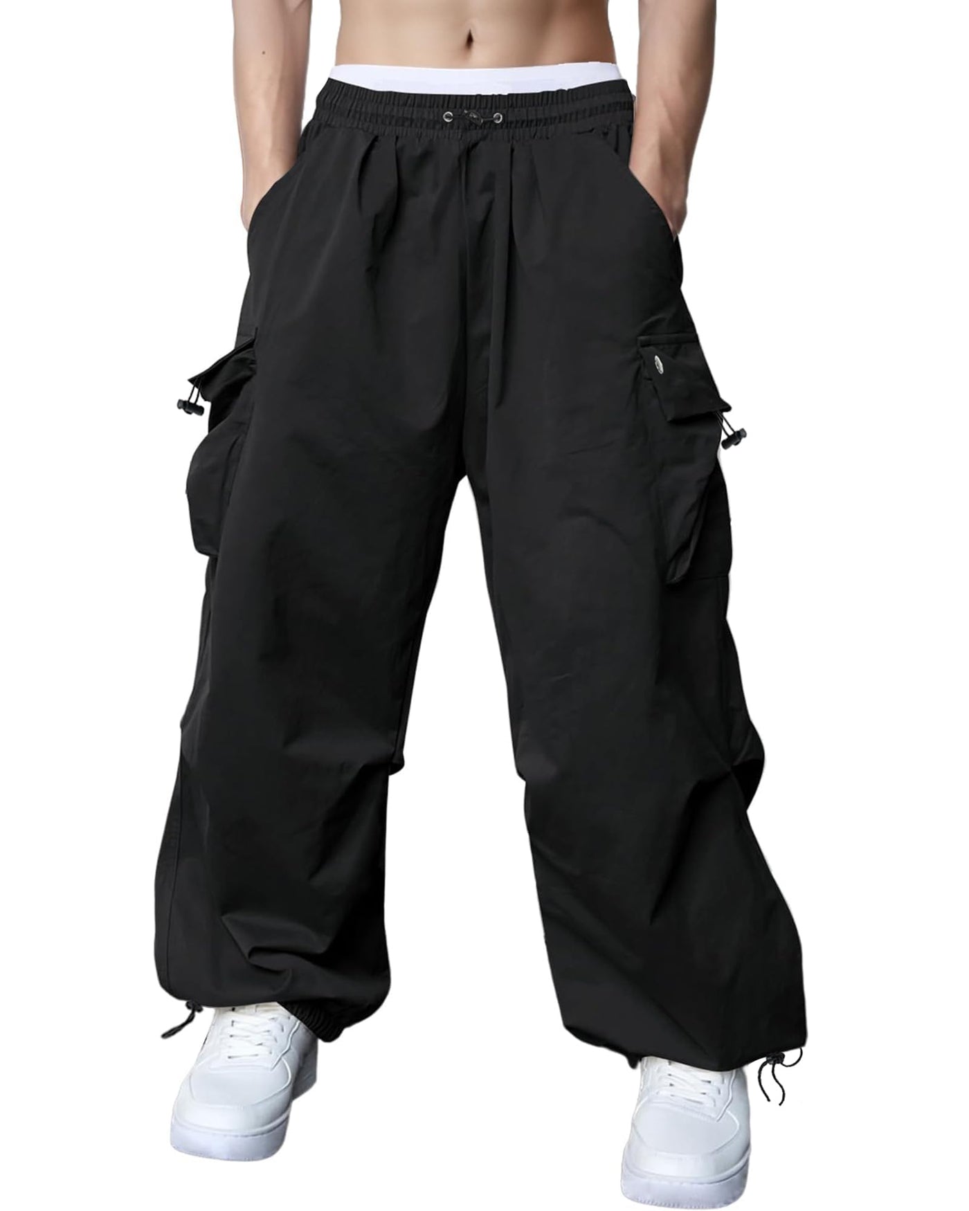 Black Cargo Pants — men's bottoms by Blnka Kollective