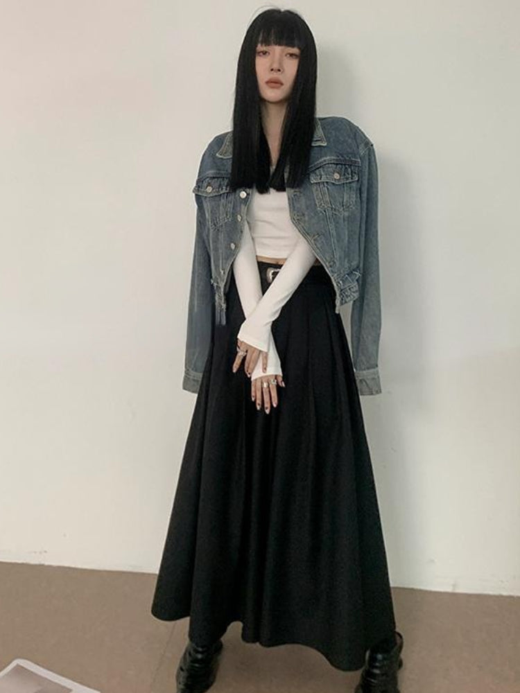 British Crop Jacket — women's blue cropped outerwear by Blnka Kollective
