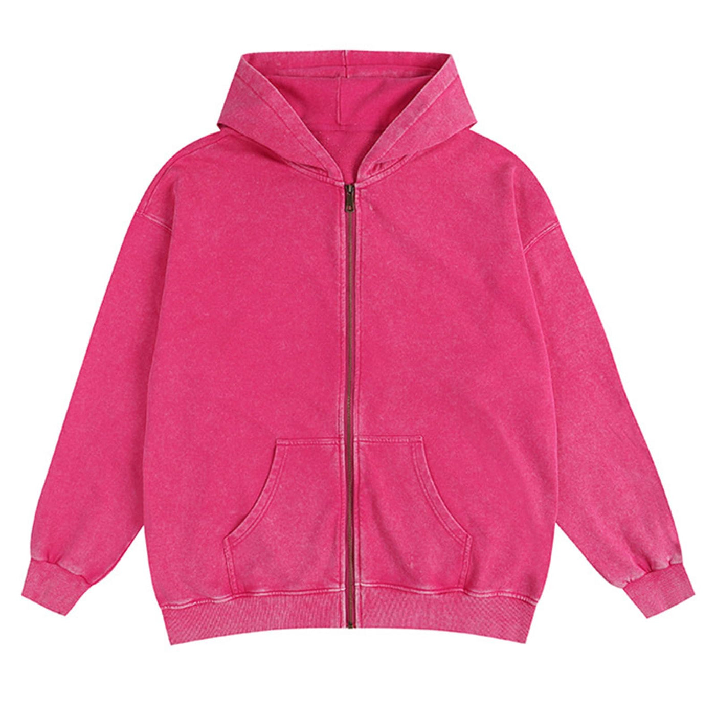 Acid Wash Zip Hoodie — oversized pink hoodies & sweatshirts by Blnka Kollective
