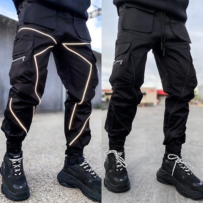Multi Pocket Trousers — men's black cargo bottoms by Blnka Kollective