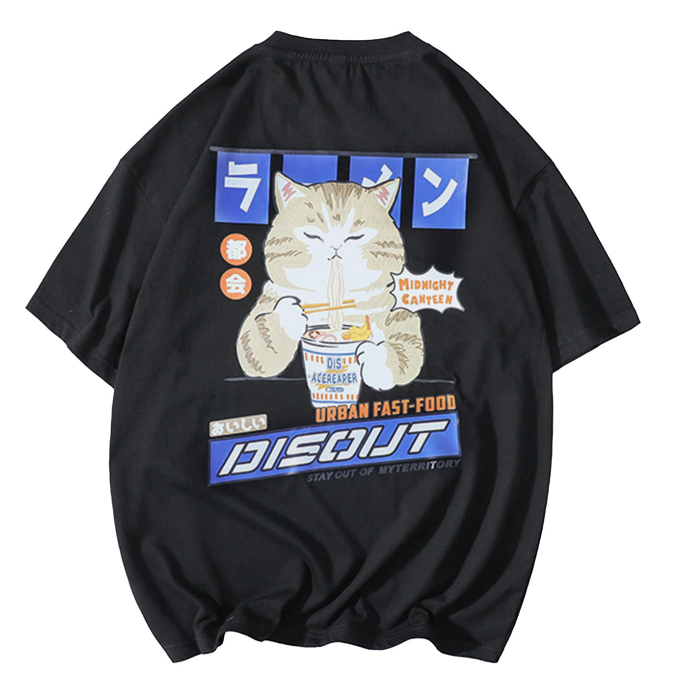 Ramen Cat Tee — black graphic t-shirts by Blnka Kollective