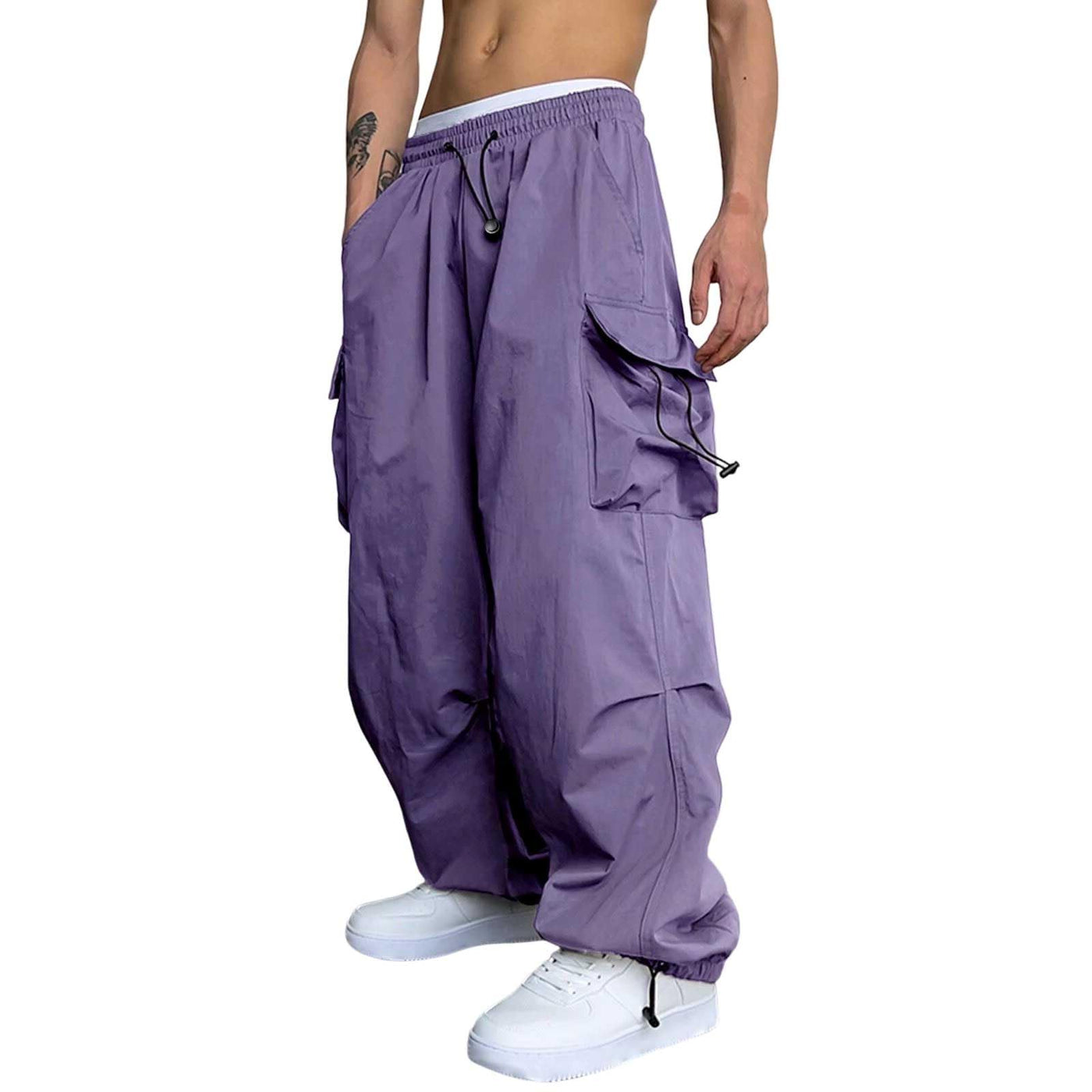 Purple Cargo Pants — men's bottoms by Blnka Kollective