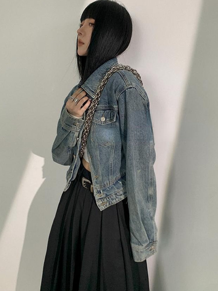 British Crop Jacket — women's blue cropped outerwear by Blnka Kollective