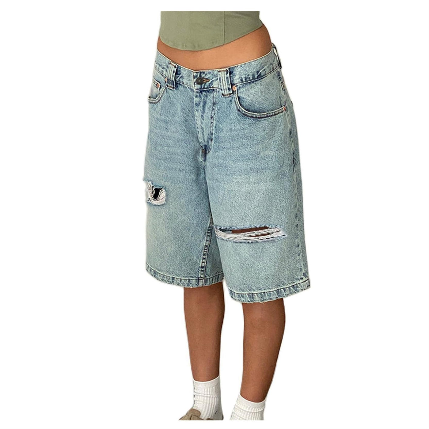 Carpenter Jorts — women's light blue shorts by Blnka Kollective