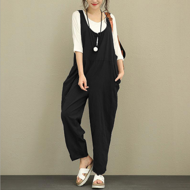 Studio Dungarees — women's black navy bottoms by Blnka Kollective