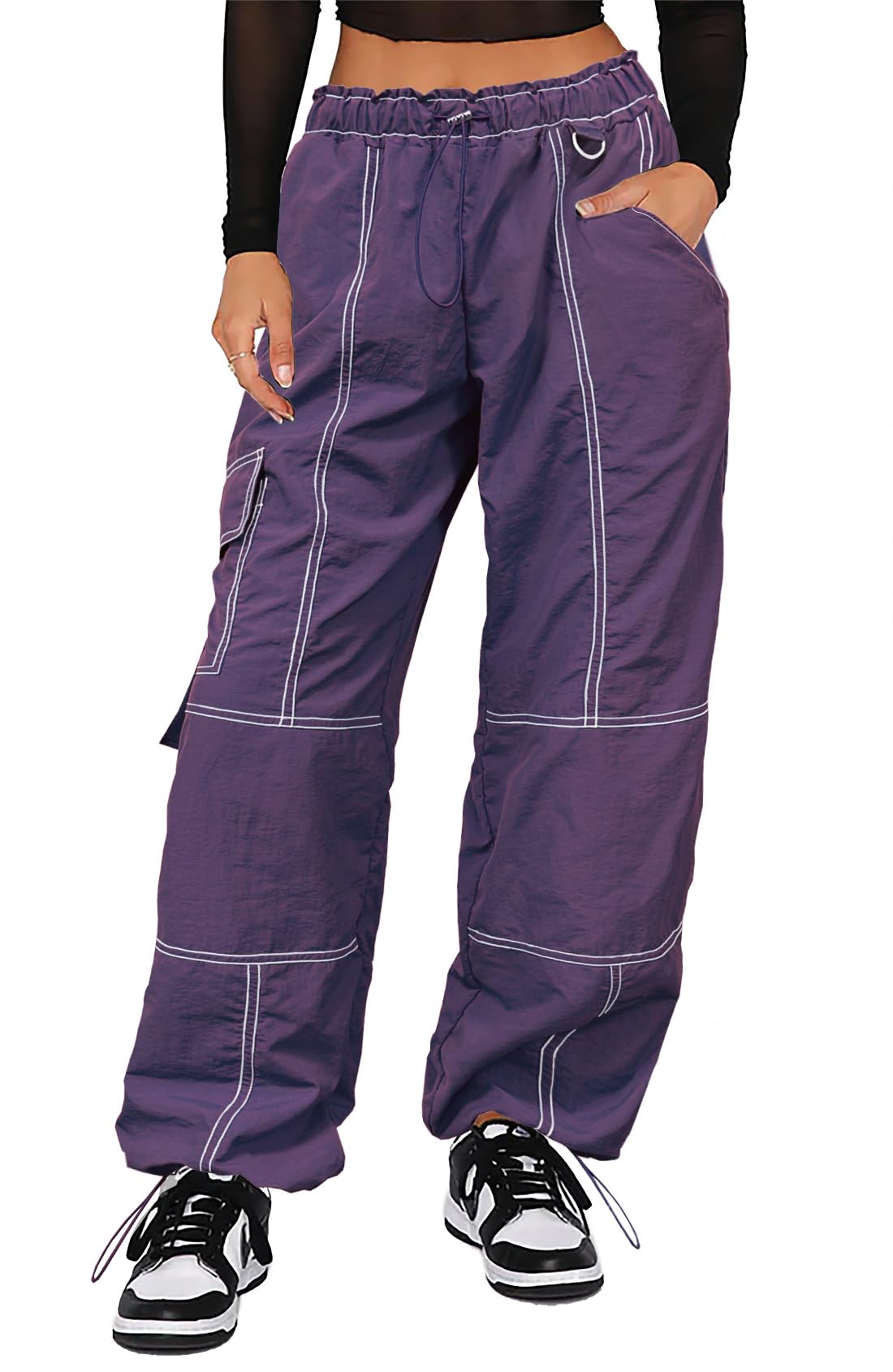 Purple Cargo Pants — women's baggy bottoms by Blnka Kollective