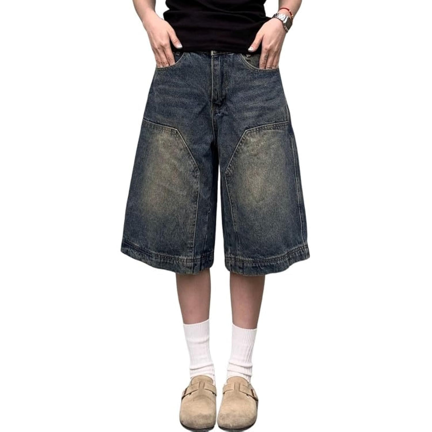 Blue Baggy Jorts — women's shorts by Blnka Kollective