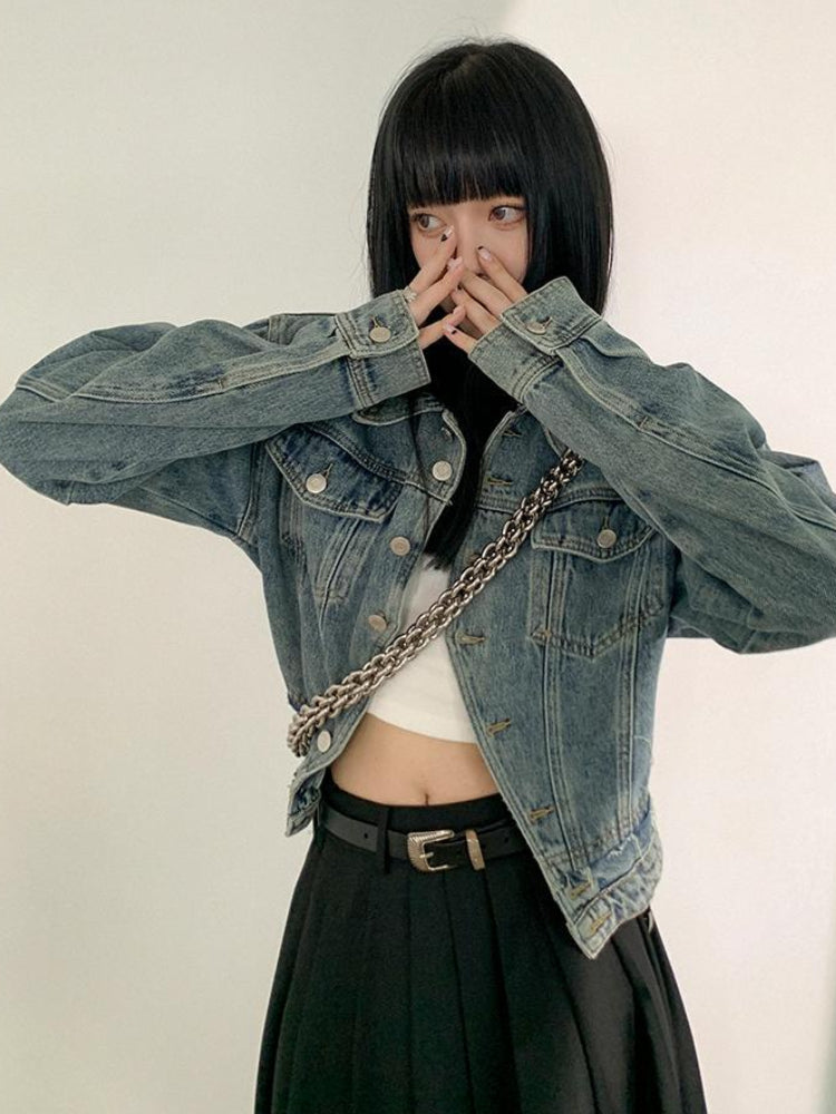 British Crop Jacket — women's blue cropped outerwear by Blnka Kollective