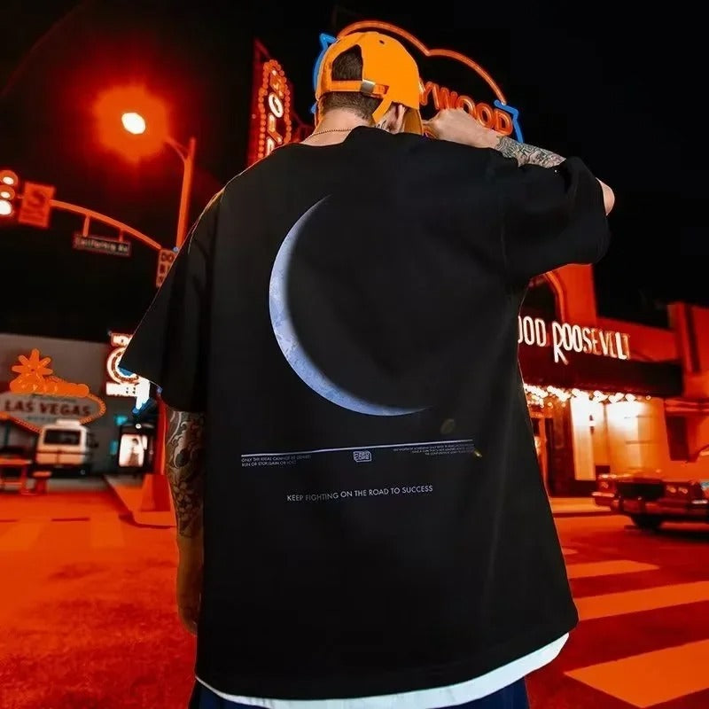 Half Moon Tee — men's graphic oversized t-shirts by Blnka Kollective