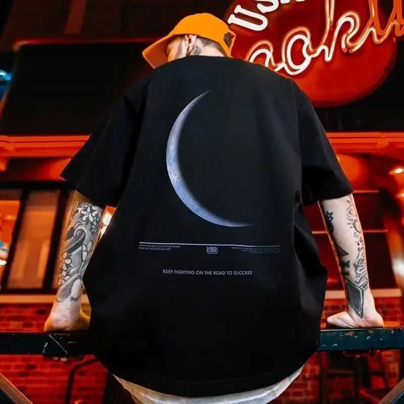 Half Moon Tee — men's graphic oversized t-shirts by Blnka Kollective