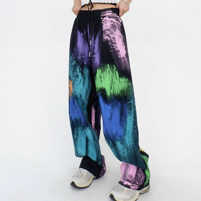 Graffiti Wide Pants — women's y2k bottoms by Blnka Kollective