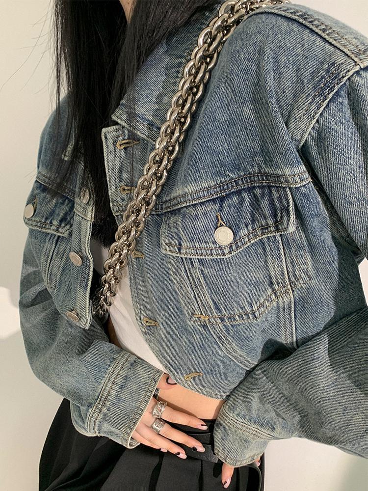 British Crop Jacket — women's blue cropped outerwear by Blnka Kollective