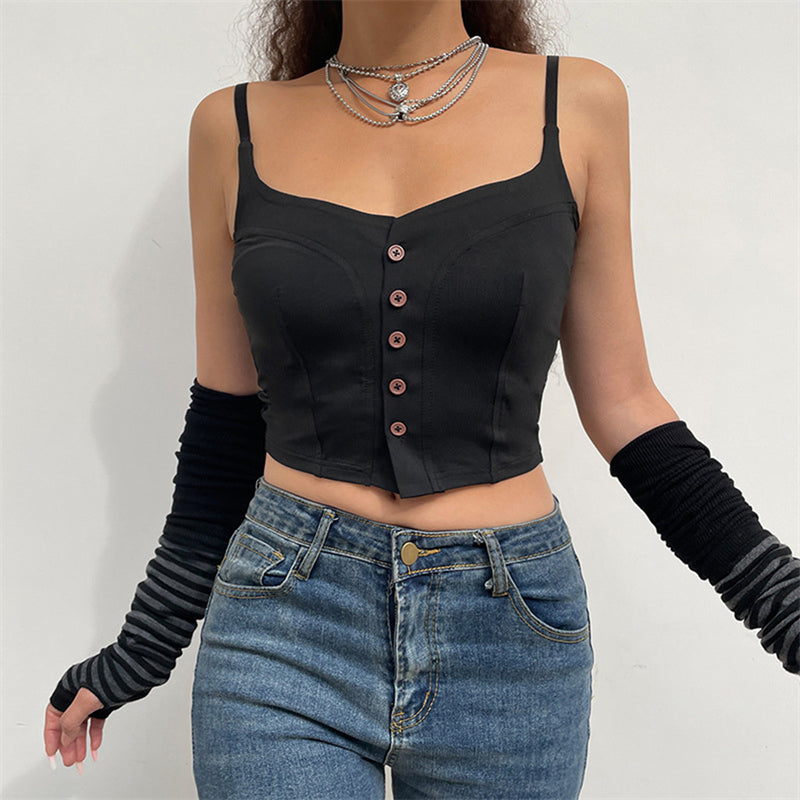 Patch Strap Vest — women's y2k tops by Blnka Kollective