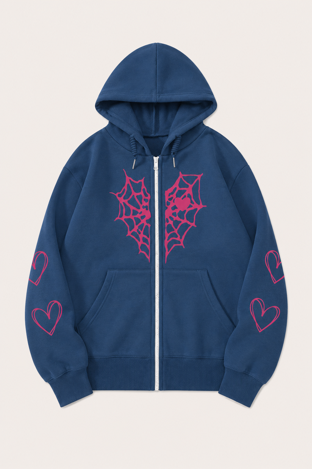 Webbed Zip Hoodie — women's navy blue hoodies & sweatshirts by Blnka Kollective