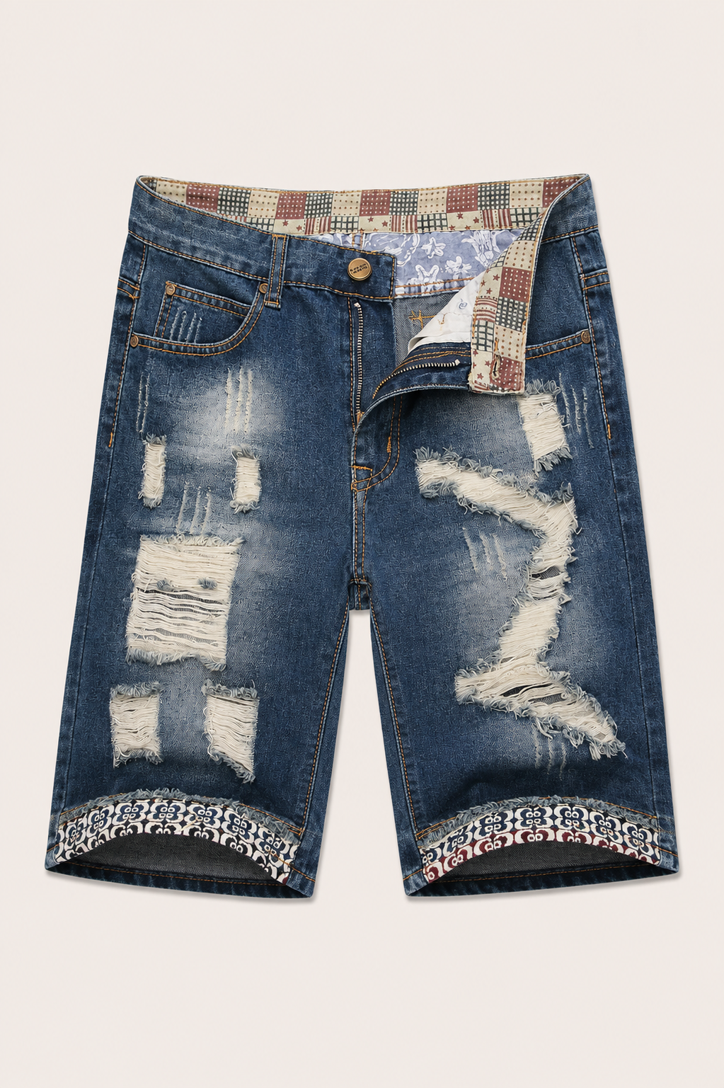 Washed Denim Shorts — men's dark blue shorts by Blnka Kollective