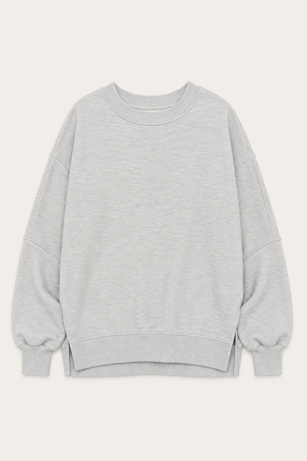 Grey Split Crew — women's oversized hoodies & sweatshirts by Blnka Kollective