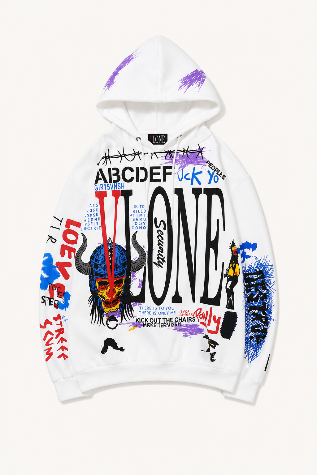 Graffiti Panel Hoodie — men's oversized hoodies & sweatshirts by Blnka Kollective
