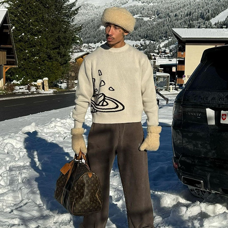 Space Star Knit — beige black sweaters by Blnka Kollective