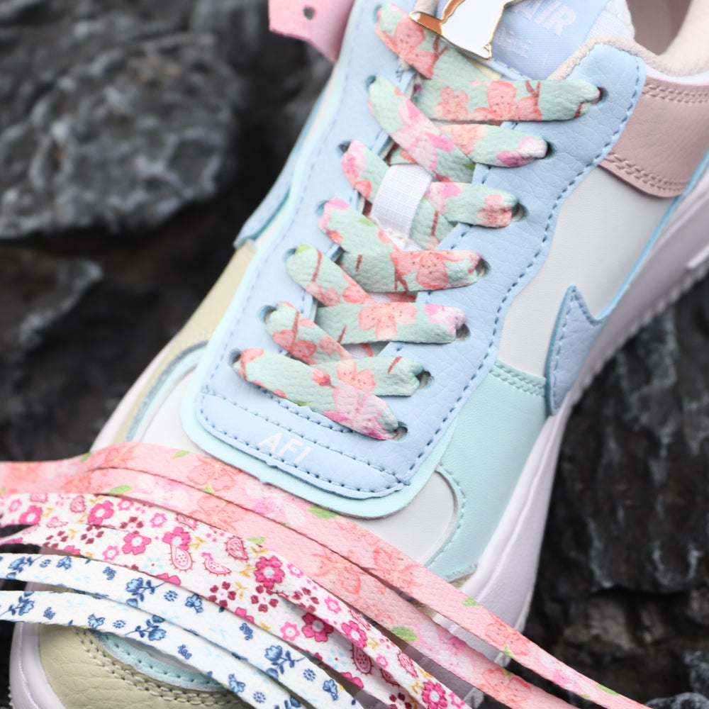 Cherry Blossom Laces — women's blue green accessories by Blnka Kollective