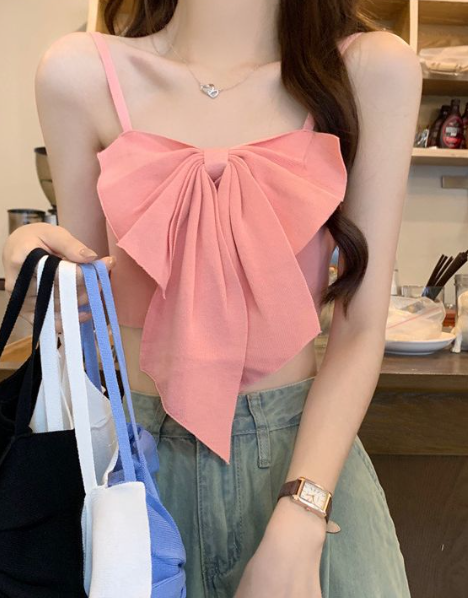Rosé Bow Top — women's pink tops by Blnka Kollective