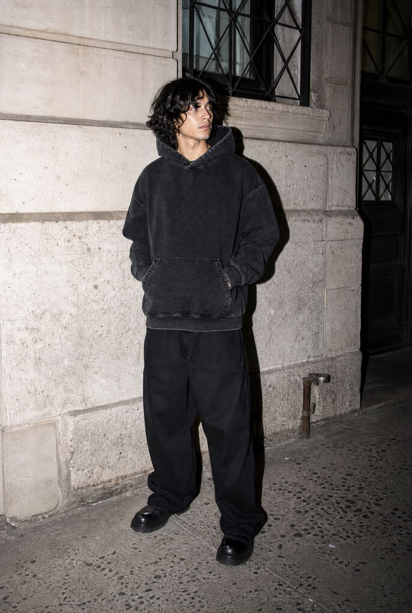 Acid Wash Hoodie — black oversized hoodies & sweatshirts by Blnka Kollective