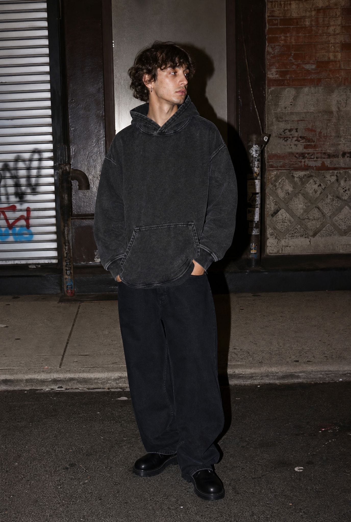 Acid Wash Hoodie — black oversized hoodies & sweatshirts by Blnka Kollective