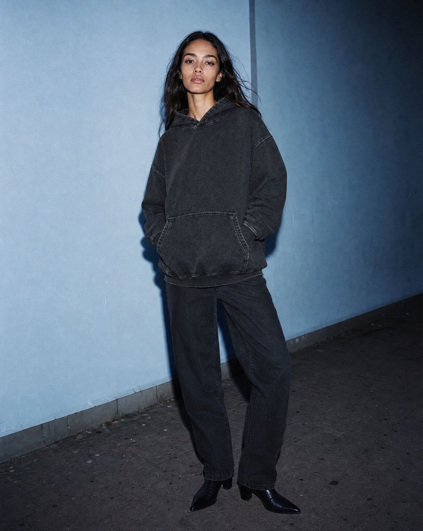 Acid Wash Hoodie — black oversized hoodies & sweatshirts by Blnka Kollective