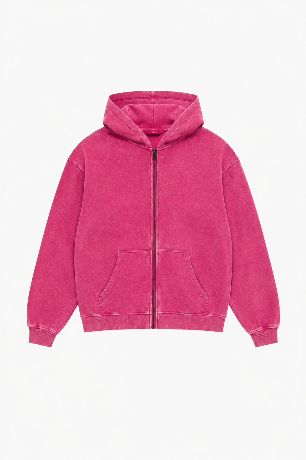 Acid Wash Zip Hoodie flat-lay - ChatGPT version