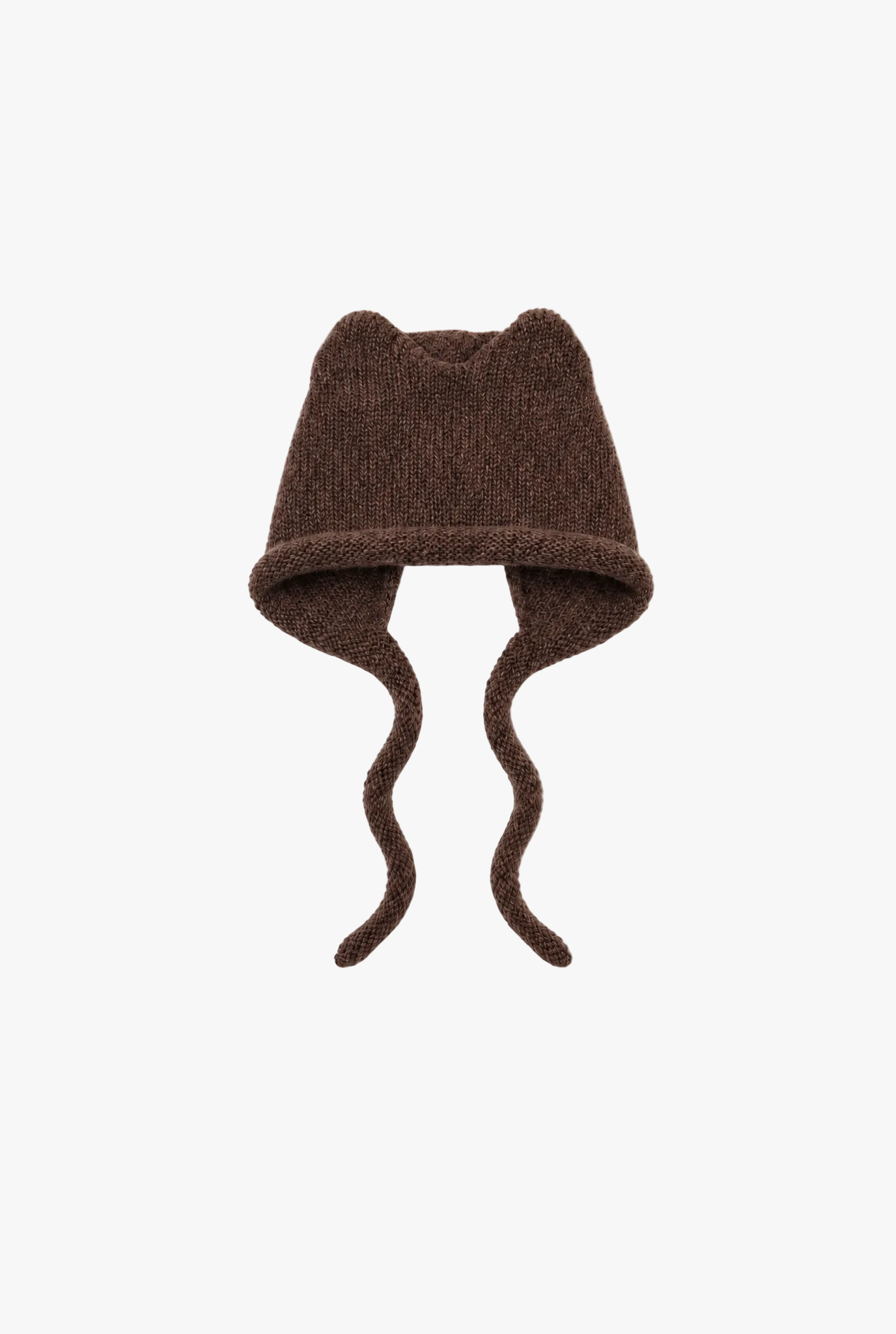 Alleycat Hat — coffee brown wool cat ear hat flat lay by Sulta Studios