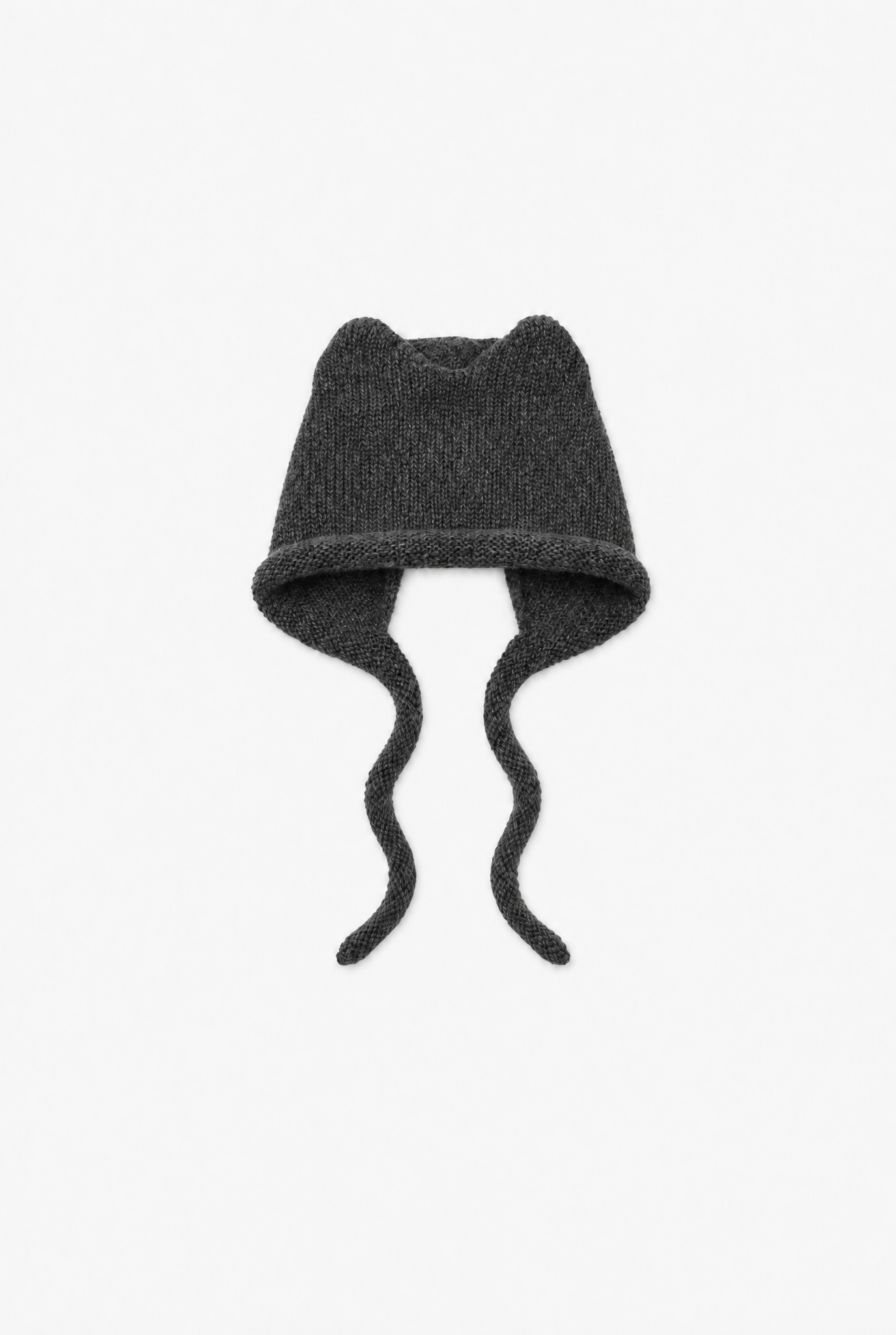 Alleycat Hat — dark grey wool cat ear hat flat lay by Sulta Studios