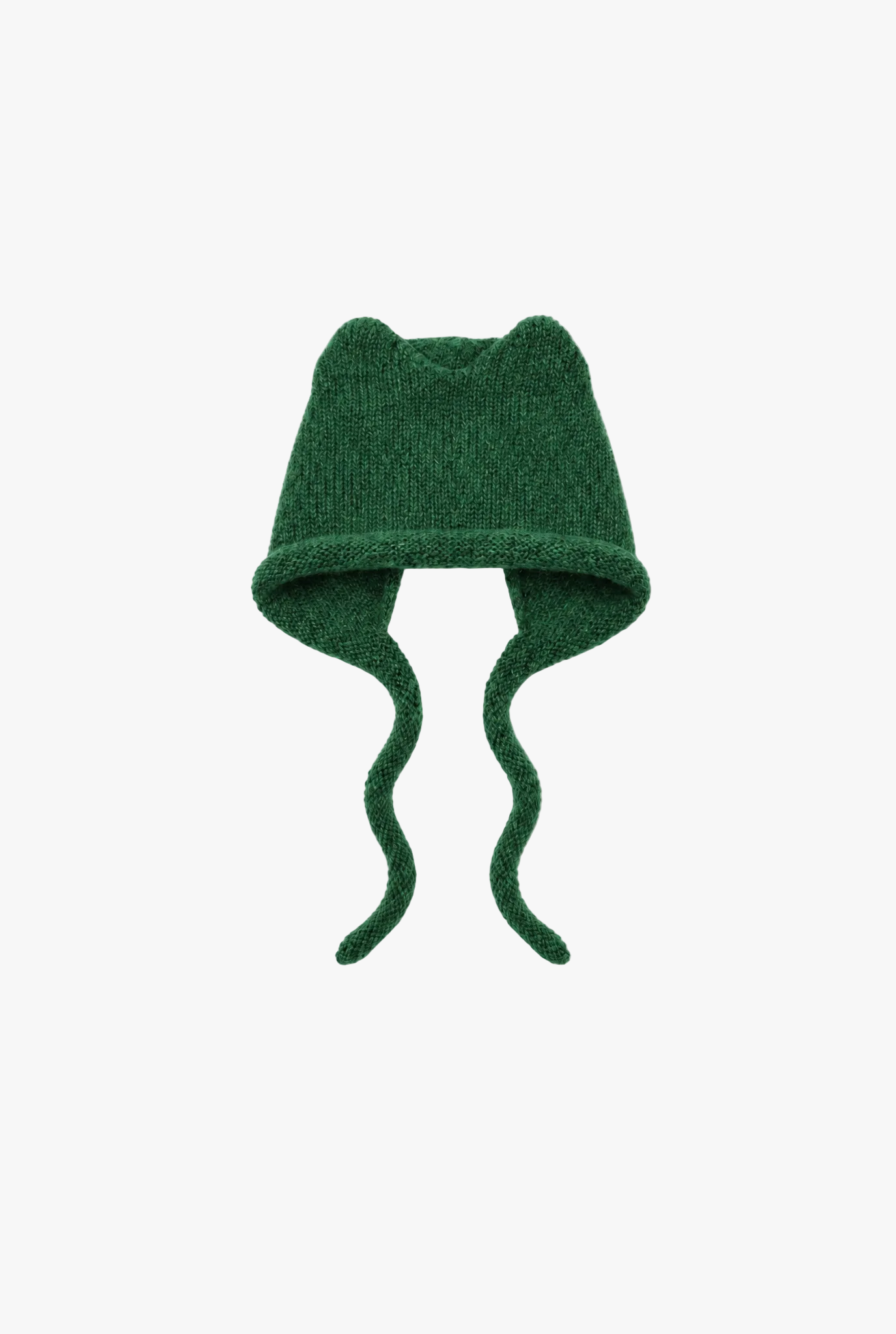 Alleycat Hat — green wool cat ear hat flat lay by Sulta Studios