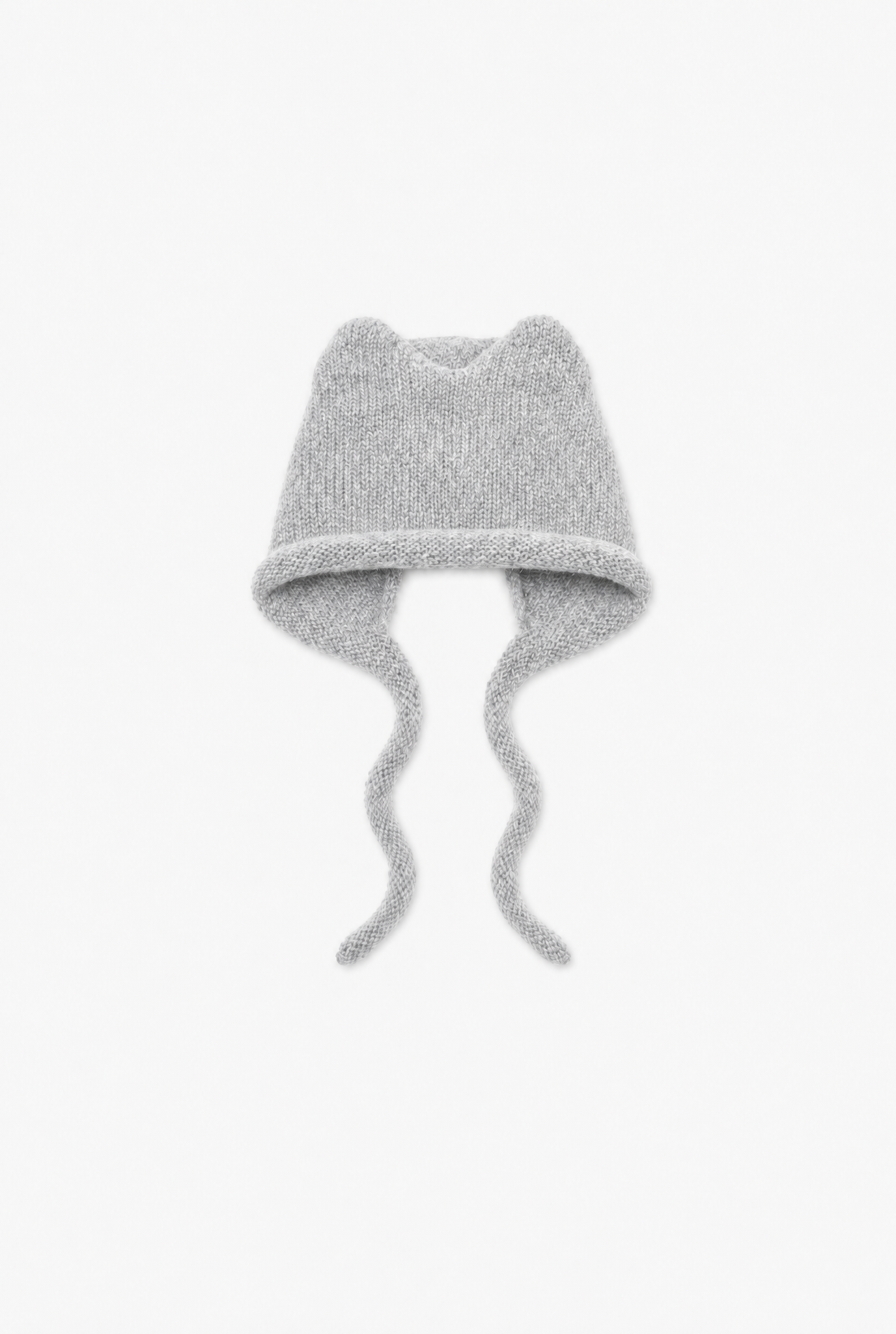 Alleycat Hat — light grey wool cat ear hat flat lay by Sulta Studios