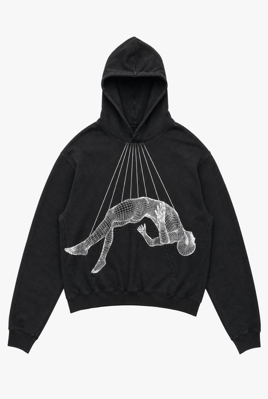Anarchy Hoodie — design 11 punk graphic print hoodie flat lay by Sulta Studios