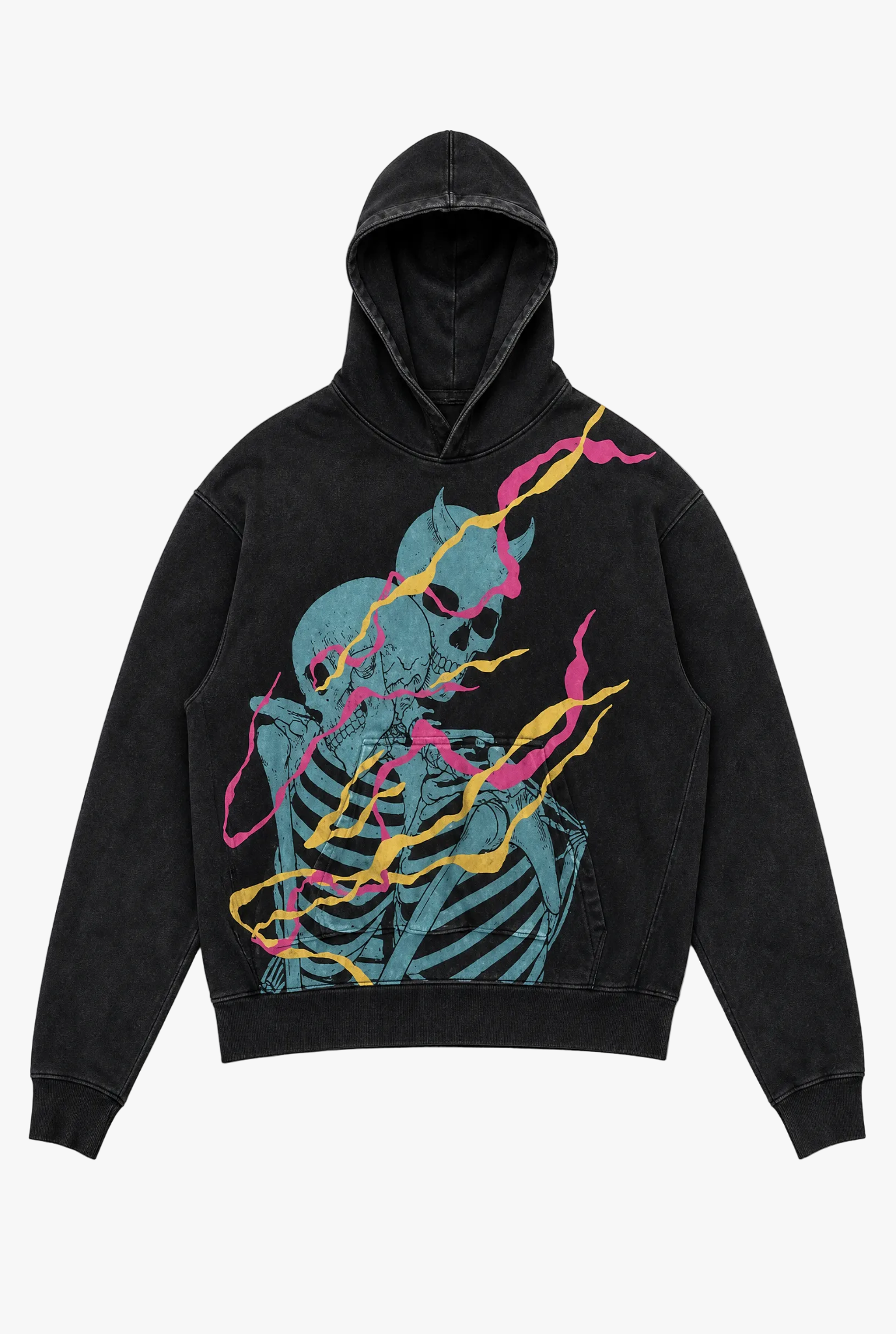 Anarchy Hoodie — design 18 punk graphic print hoodie flat lay by Sulta Studios