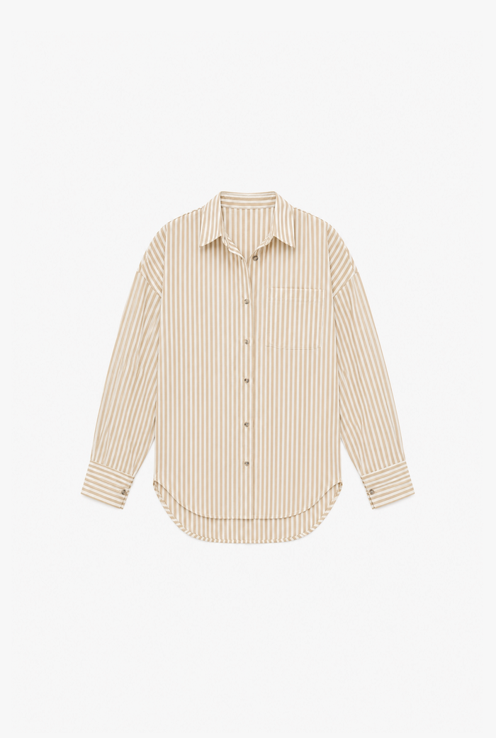 Apricot Stripe Shirt flat-lay