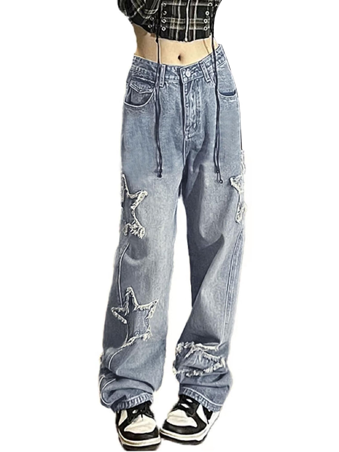 Star Cargo Jeans — women's baggy blue jeans by Blnka Kollective