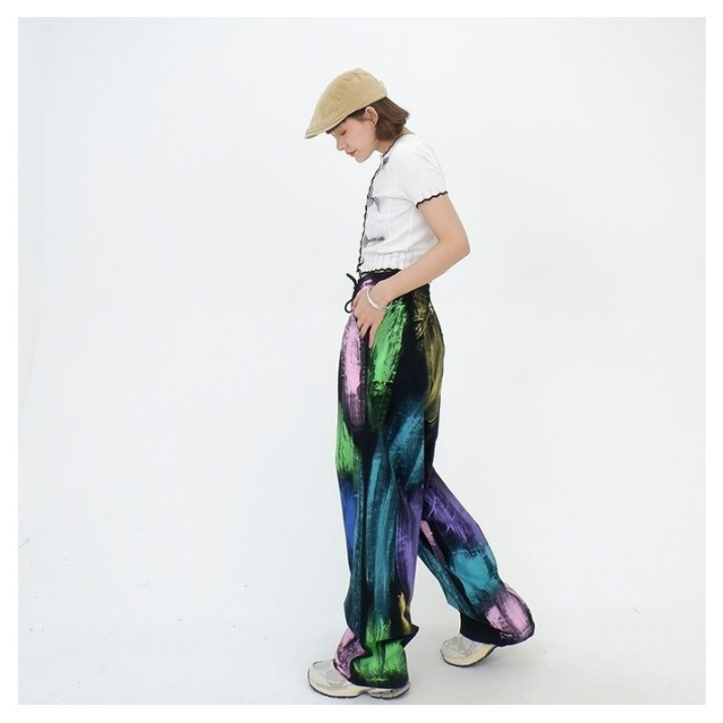 Graffiti Wide Pants — women's y2k bottoms by Blnka Kollective